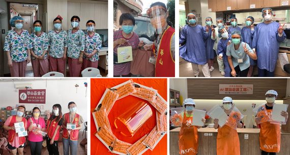 Arcvédők adományozása különböző szervezeteknek Tajvanon