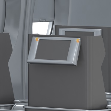 A repülőgép belső tere: iglidur siklócsapágyak tablettartókban