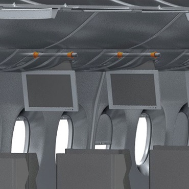 A repülőgép belső tere: iglidur siklócsapágyak a TV-képernyőkben